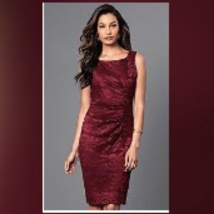 Berry Ruched Lace Dress -NEW/Unworn